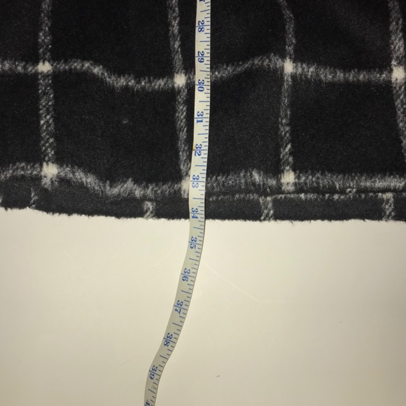 Metaphor Shawl Collar Belted Black and White Plaid Coat Jacket with Hood Size 1X - Picture 10 of 13